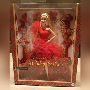 Barbie Signature Holiday Doll in Red and Gold